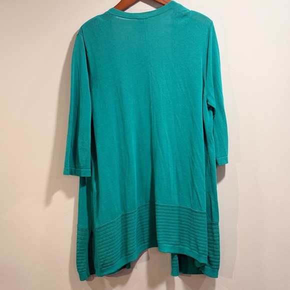 Chico's Women’s Vibrant Teal Knitwear Open Cardigan Size 2 L - Picture 3 of 10